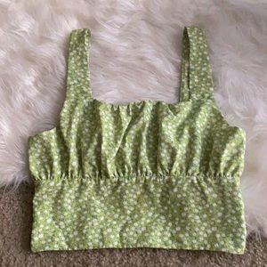 Green Floral Crop top from Zaful!